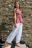 Nonni Gingham Bandeau Cami Sangria